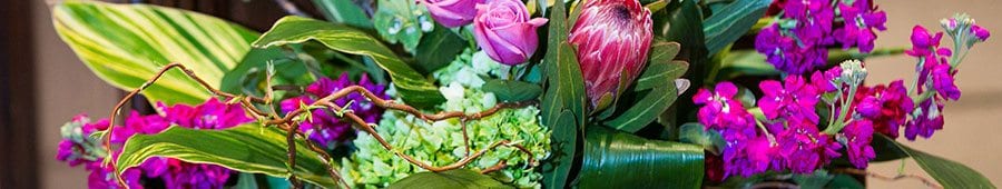 Flower arrangement - Purple green