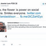 Image of tweet on Twitter.com of a Chicago reporter in support of Petal It Forward
