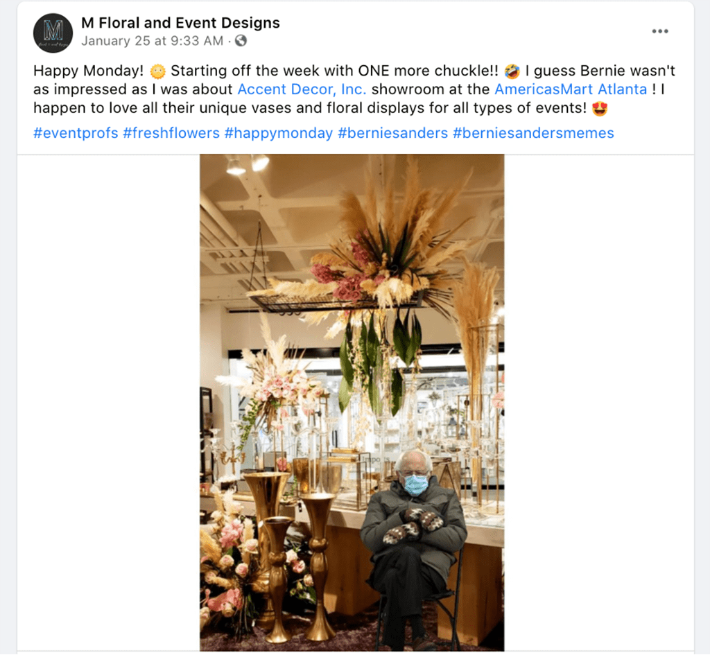 Bernie Shops Here? Florists Join Lighthearted Fun